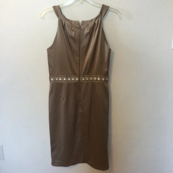 Cachet Beautiful Camel Mother of The Bride Party Holiday Jacket Dress Size 8 - Picture 8 of 9